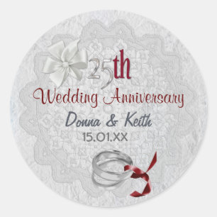 Sticker Rond Anniversaire de l'argent