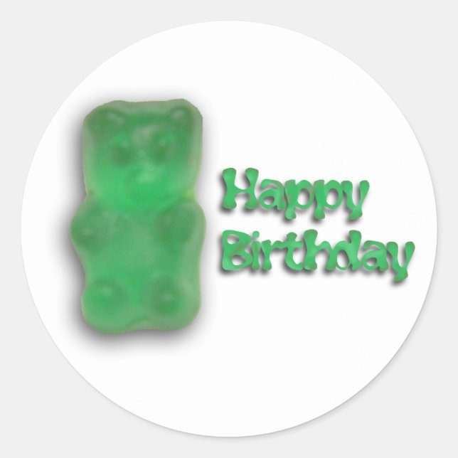 Sticker Rond Anniversaire de l'Ours de Gummy (Devant)