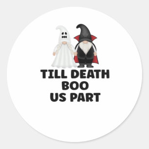 Sticker Rond Anniversaire de mariage Halloween - Jusqu'à ce que