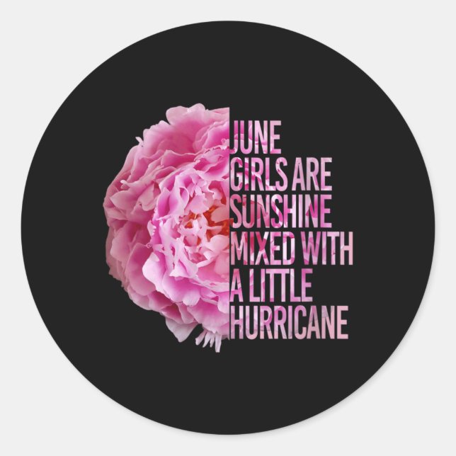 Sticker Rond Anniversaire de naissance de femmes de juin Fleur  (Devant)