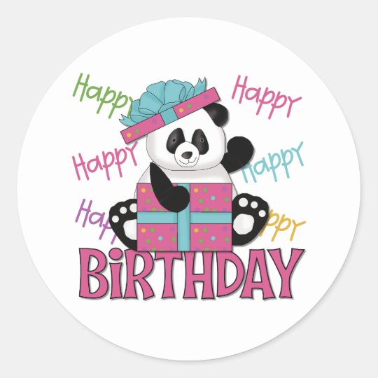 Sticker Rond Anniversaire De Panda Zazzle Fr