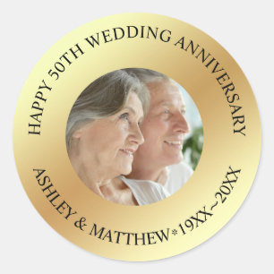 Sticker Rond Anniversaire de photo personnalisée