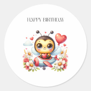 Sticker Rond Anniversaire de Pilote Abeille