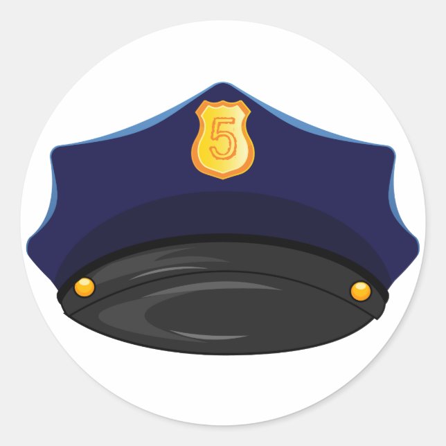 Sticker Rond Anniversaire de police (Devant)