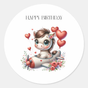Sticker Rond Anniversaire de Pony Pilot