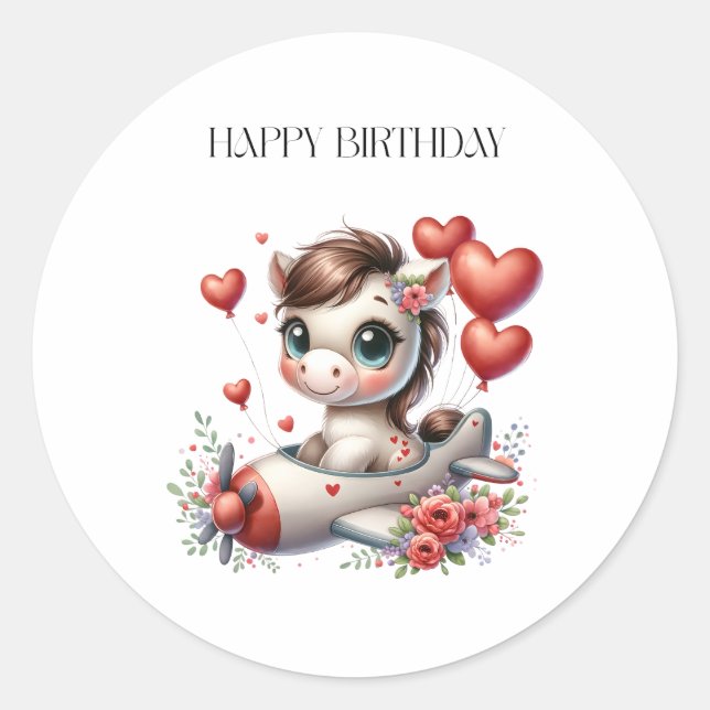 Sticker Rond Anniversaire de Pony Pilot (Devant)