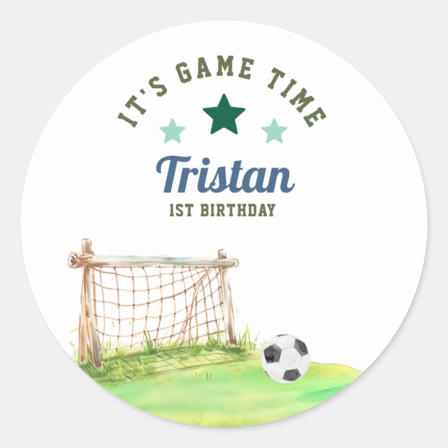 Sticker Rond Anniversaire de premier “C'est l'heure de jouer” p (Devant)