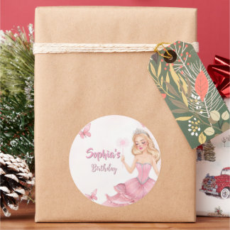Sticker Rond Anniversaire de princesse