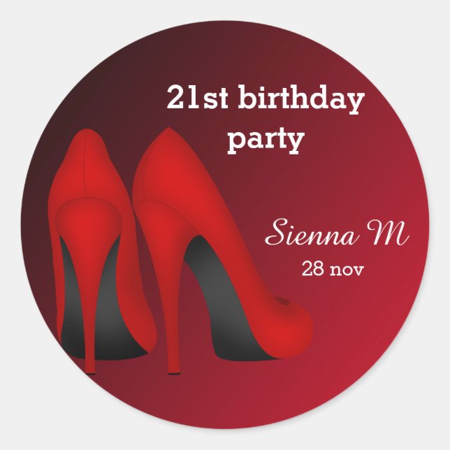 Sticker Rond anniversaire de Red Stilettos (Devant)