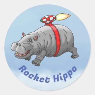 Sticker Rond Anniversaire de Rocket Hippo