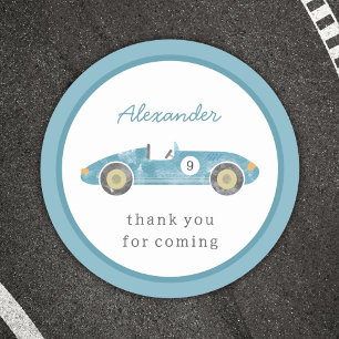 Sticker Rond anniversaire de voiture de course bleue