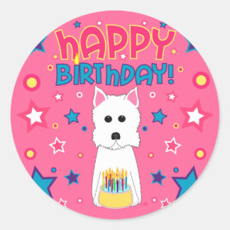 Sticker Rond Anniversaire de Westie
