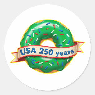 Sticker Rond Anniversaire des 250 ans de l'Amérique avec un don