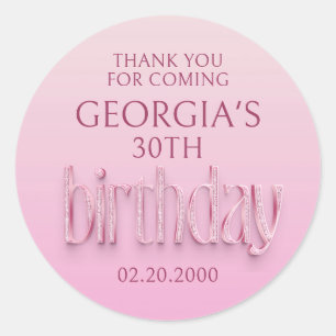Sticker Rond Anniversaire des diamants roses