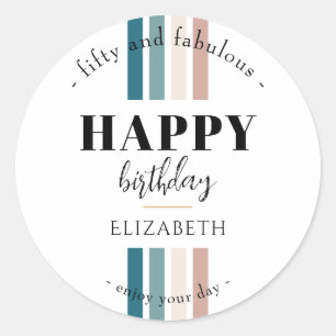 Sticker Rond Anniversaire Design minimaliste aux couleurs paste