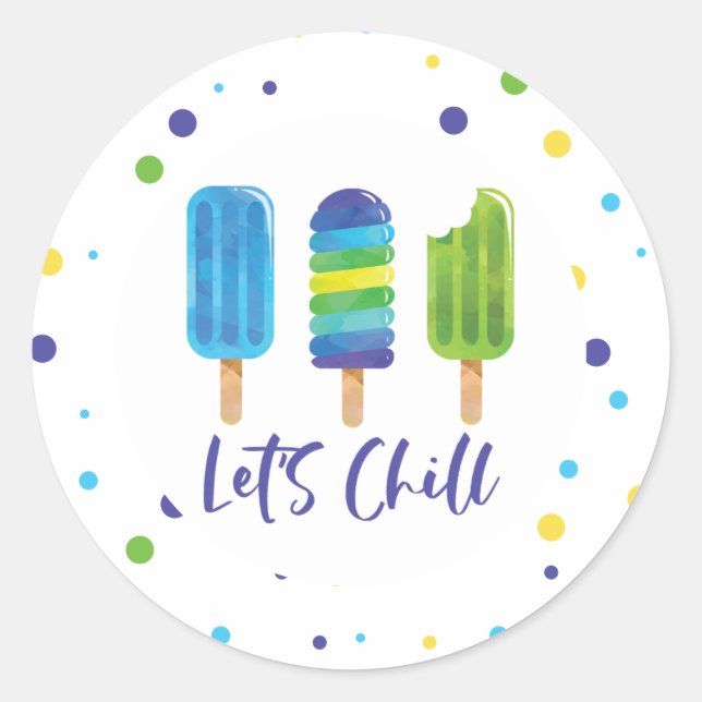 Sticker Rond Anniversaire d'été Let's Chill (Devant)