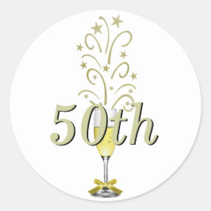 Sticker Rond Anniversaire d'or