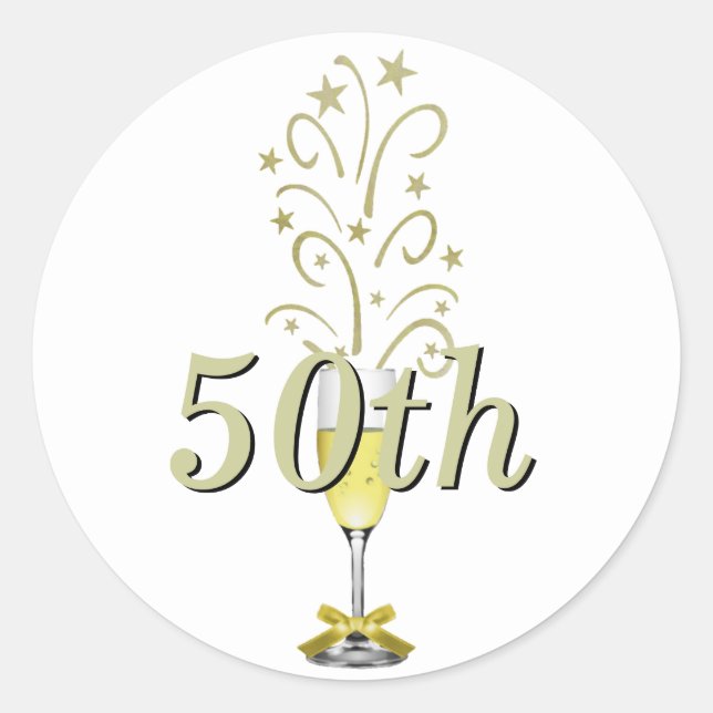 Sticker Rond Anniversaire d'or (Devant)