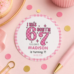 Sticker Rond Anniversaire drôle de 7 ans   Fête “J'avais 6 ans,