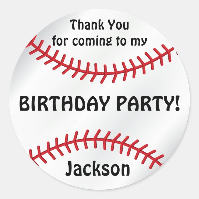 Sticker Rond Anniversaire du baseball | MERCI (Devant)