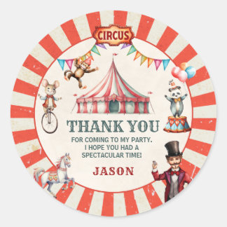 Sticker Rond Anniversaire du Carnaval de cirque vintage