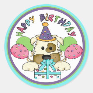 Sticker Rond Anniversaire du chien