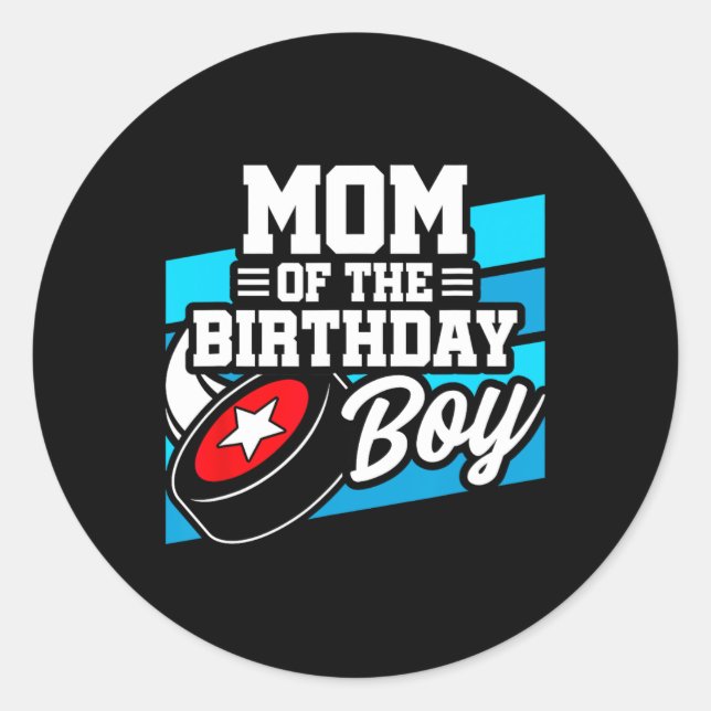 Sticker Rond Anniversaire du hockey - Anniversaire maman - Garç (Devant)