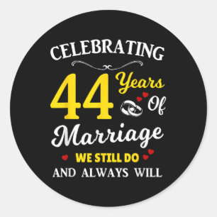 Sticker Rond Anniversaire du Mariage de 44e année