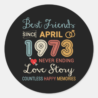 Sticker Rond Anniversaire du mariage Mariage d'avril 1973