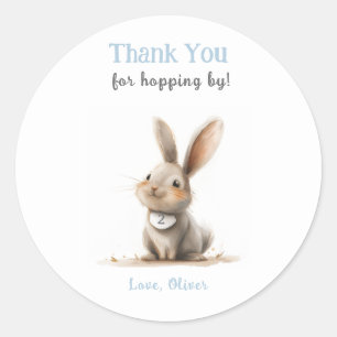 Sticker Rond Anniversaire du Merci bleu mignon Bunny