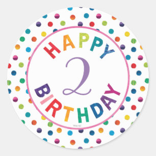 Sticker Rond Anniversaire du papillon Caterpillar, très affamé