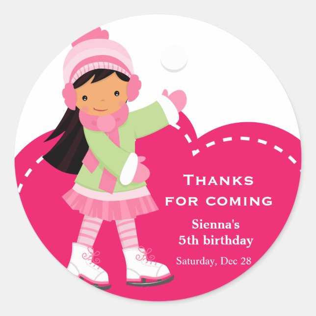 Sticker Rond Anniversaire du patinage sur glace (Devant)