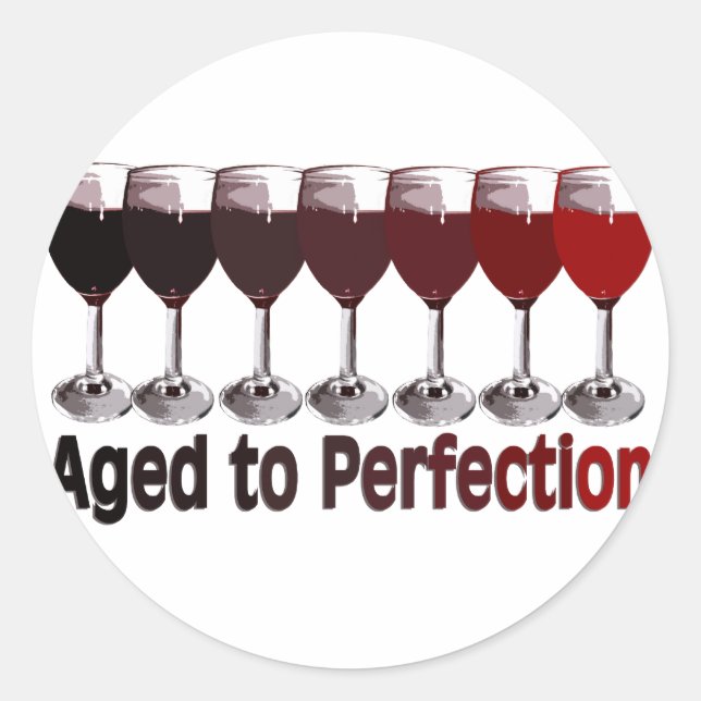 Sticker Rond Anniversaire du vin rouge (Devant)