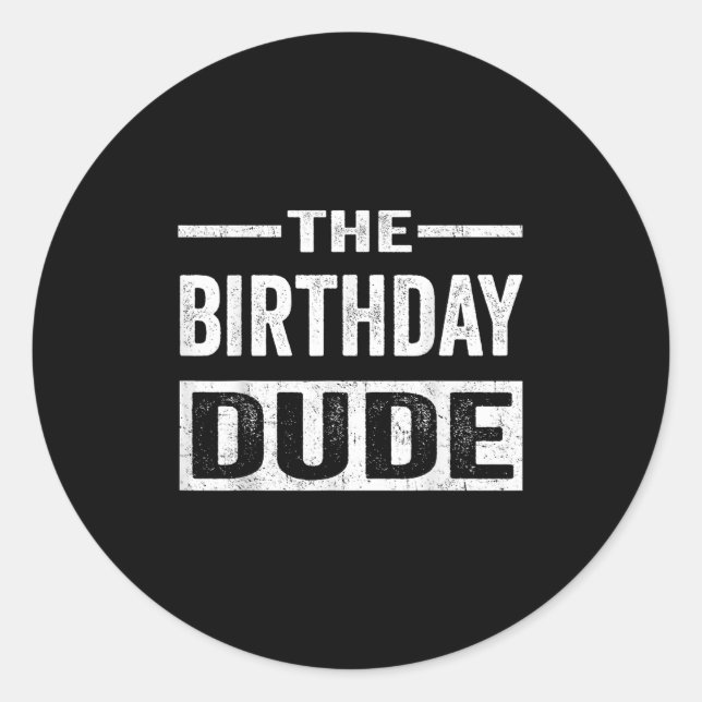 Sticker Rond Anniversaire Dude Graphic Novelty Hommes Femmes Ga (Devant)