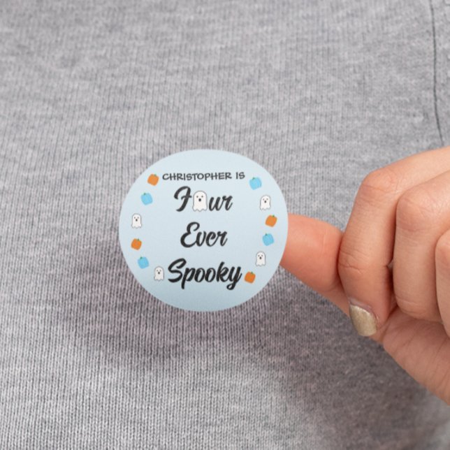 Sticker Rond Anniversaire effrayant de 4 ans (Créateur téléchargé)