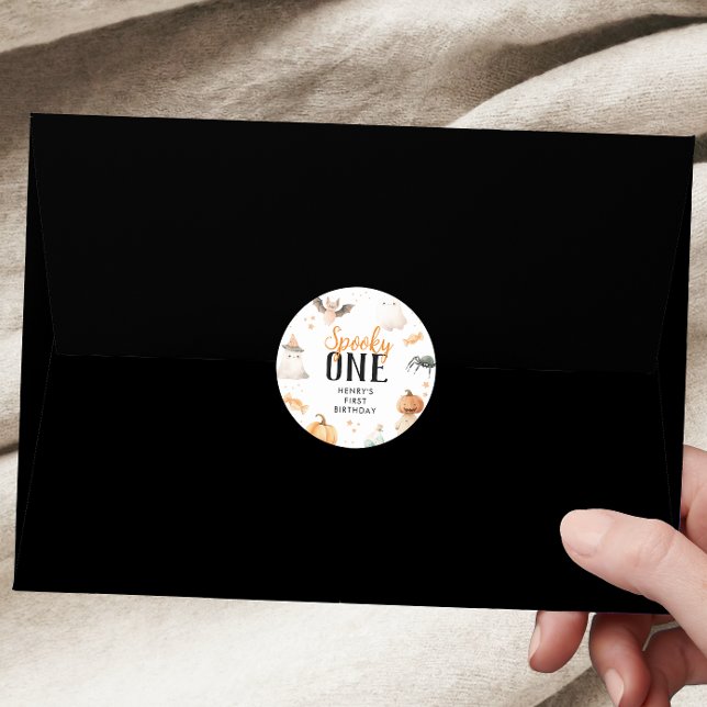 Sticker Rond Anniversaire éffrayant d'un Halloween (Créateur téléchargé)