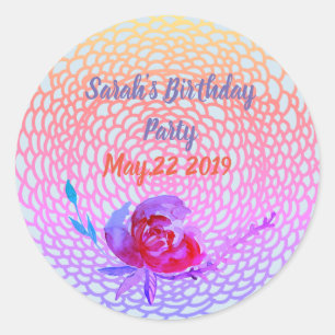 Sticker Rond Anniversaire Enregistrer l'autocollant de date