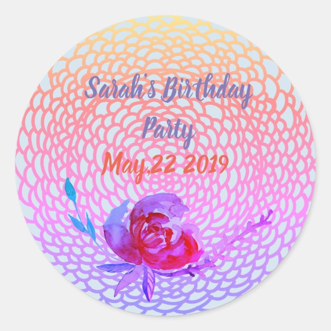 Sticker Rond Anniversaire Enregistrer l'autocollant de date (Devant)