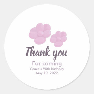 Sticker Rond Anniversaire floral rose