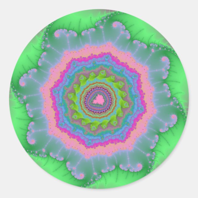 Sticker Rond Anniversaire fragile de Green et Peach (Devant)