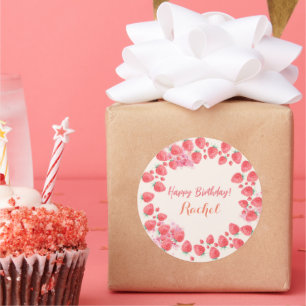 Sticker Rond Anniversaire Fraise
