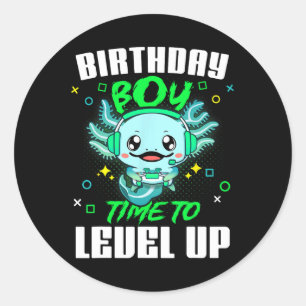 Sticker Rond Anniversaire Garçon Temps De Niveau Plus Jeu Anniv
