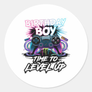 Sticker Rond Anniversaire Garçon Temps Pour Augmenter Le Jeu Vi