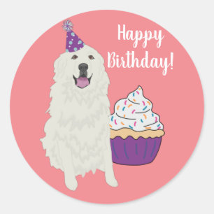 Sticker Rond Anniversaire Grande Pyrénées Chien de Montagne