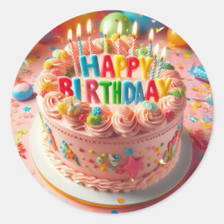 Sticker Rond anniversaire heureux