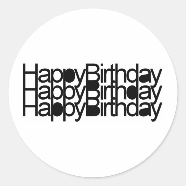 Sticker Rond anniversaire heureux (Devant)