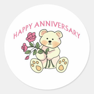 Sticker Rond Anniversaire heureux
