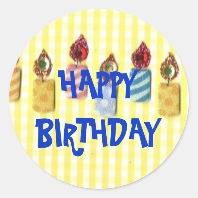 Sticker Rond ANNIVERSAIRE : Joyeux Anniversaire, Anniversaire S (Devant)