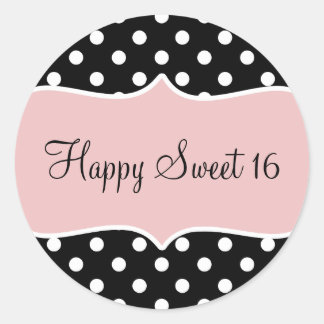 Sticker Rond Anniversaire Joyeux Sucré 16