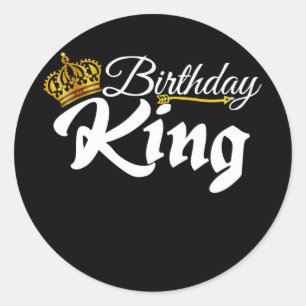 Sticker Rond Anniversaire King Royal Couronne